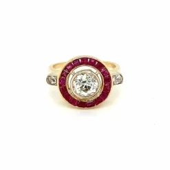 Bague Art Déco Rubis Diamant