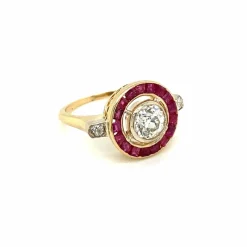 Bague Art Déco Rubis Diamant