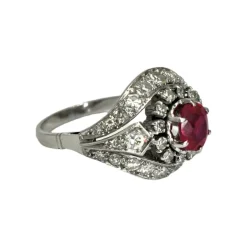 Bague Art Déco rubis et diamants