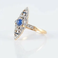 Bague Art Déco Saphir cabochon