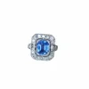 Bague Art Déco Saphir de Ceylan 2.68 Cts et Diamants