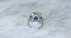 Bague Art Déco Saphir de Ceylan 2.68 Cts et Diamants