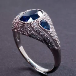 Bague art déco saphir diamants