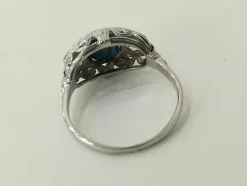 Bague Art Déco Saphir Diamants