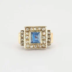 Bague Art Déco Saphir Diamants