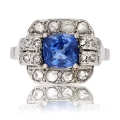 Bague art déco saphir et diamants