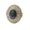 Bague Art Déco saphir et diamants platine