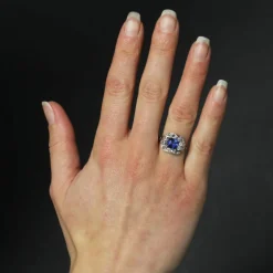 Bague art déco saphir et diamants