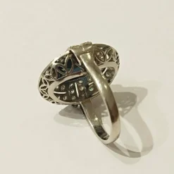 Bague Art Déco saphir et diamants platine