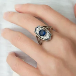 Bague Art Déco Saphirs Diamants