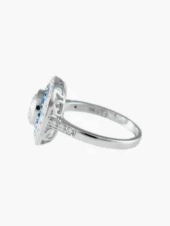 Bague Art Déco Saphirs Diamants