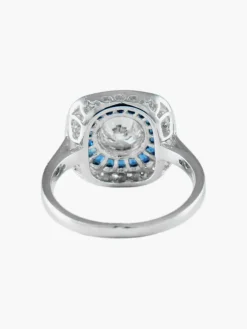 Bague Art Déco Saphirs Diamants