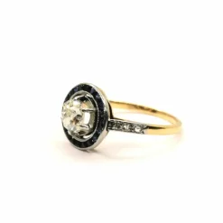 Bague Art Déco saphirs diamants