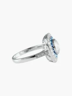 Bague Art Déco Saphirs Diamants