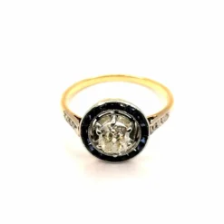 Bague Art Déco saphirs diamants