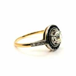 Bague Art Déco saphirs diamants