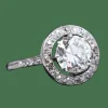 Bague art déco solitaire platine diamant