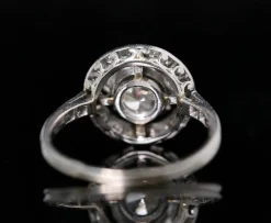 Bague art déco solitaire platine diamant