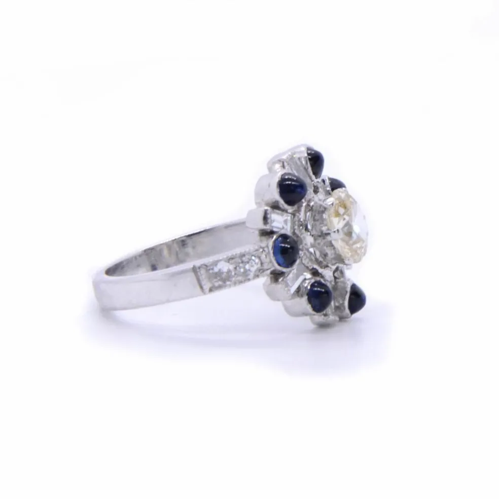 Bague Art Déco STELLA diamants et saphirs