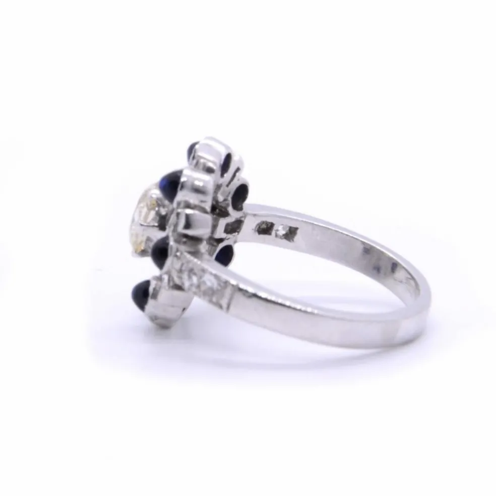 Bague Art Déco STELLA diamants et saphirs