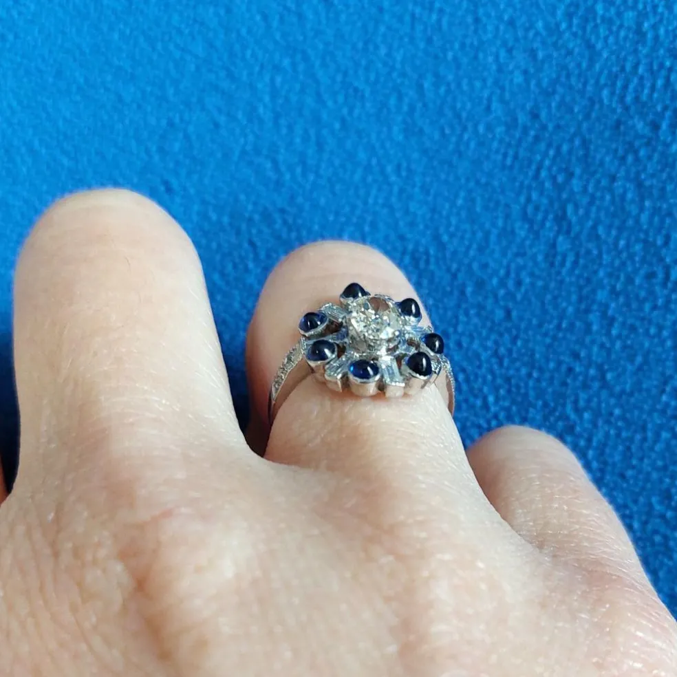 Bague Art Déco STELLA diamants et saphirs