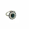 Bague Art Deco en Or, Platine, Saphir et Diamants