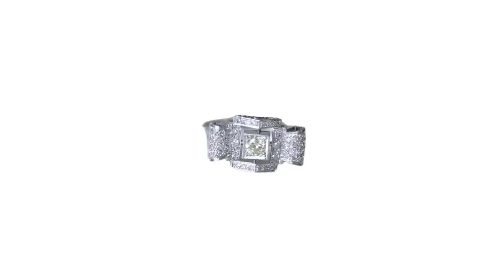Bague Art Deco Géométrique Diamant