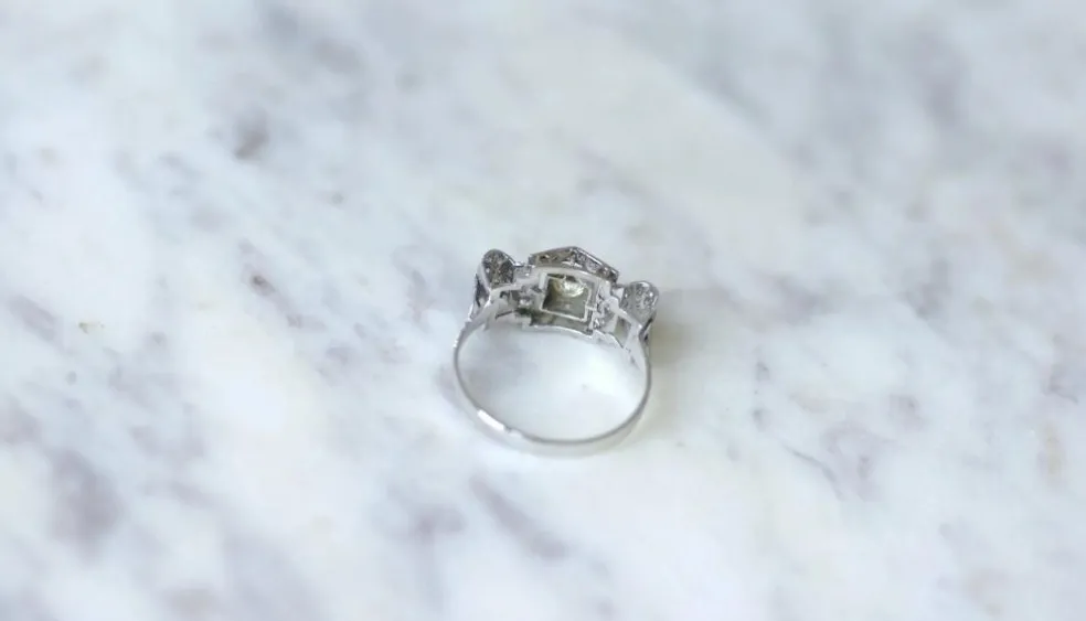 Bague Art Deco Géométrique Diamant
