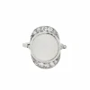 Bague Art Deco Or blanc Pierre de Lune Diamants