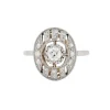Bague Art Deco Or Blanc Platine et Diamants
