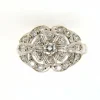 Bague Art Deco, Or gris et diamants