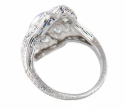 BAGUE ART DECO PLATINE & SAPHIR