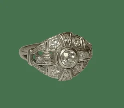 BAGUE ART DECO PLATINE ET DIAMANTS