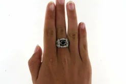 Bague Art Deco, saphirs et diamants
