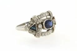 Bague Art Deco, saphirs et diamants