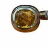 Bague Art Italien Neuf en Or Jaune et Blanc 18 carats + Topaze