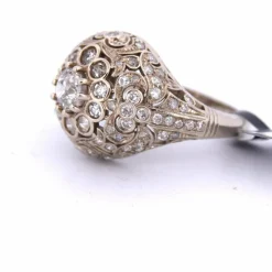 BAGUE ART NOUVEAU - OR BLANC