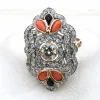 Bague Art Nouveau en platine et diamants