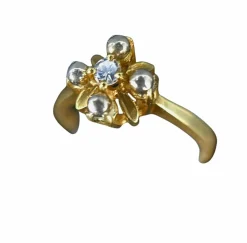 Bague Art Nouveau or jaune diamants