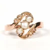 Bague Art Nouveau or jaune perles fines