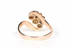 Bague Art Nouveau or jaune perles fines