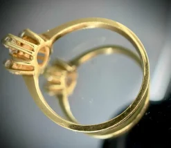 Bague Art Nouveau or jaune diamants