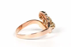 Bague Art Nouveau or jaune perles fines