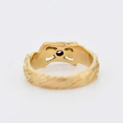Bague Art Nouveau Or jaune 18 carats et Diamant Décor de Femmes