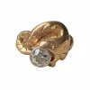 Bague Art Nouveau or rose et diamant