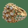 Bague Art Nouveau Vintage Or Rose diamants naturels