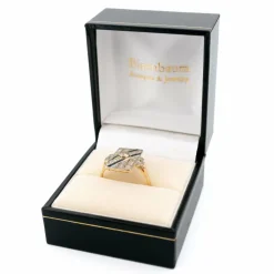 Bague Art-Déco Diamant Verneuil Saphir Forme Rectangulaire