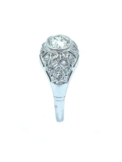 Bague Art-Deco or, platine et diamants