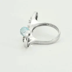 Bague Au coeur des étoiles, or blanc, diamants, topaze