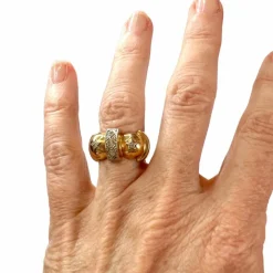 BAGUE AU DESIGN RÉTRO DES ANNÉES 1940-45